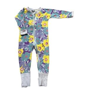 Bonds Kids Pajamas Footies - Yellow, Purple, and Blue Floral